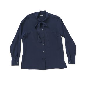 Organic bindebnds silkeskjorte bl