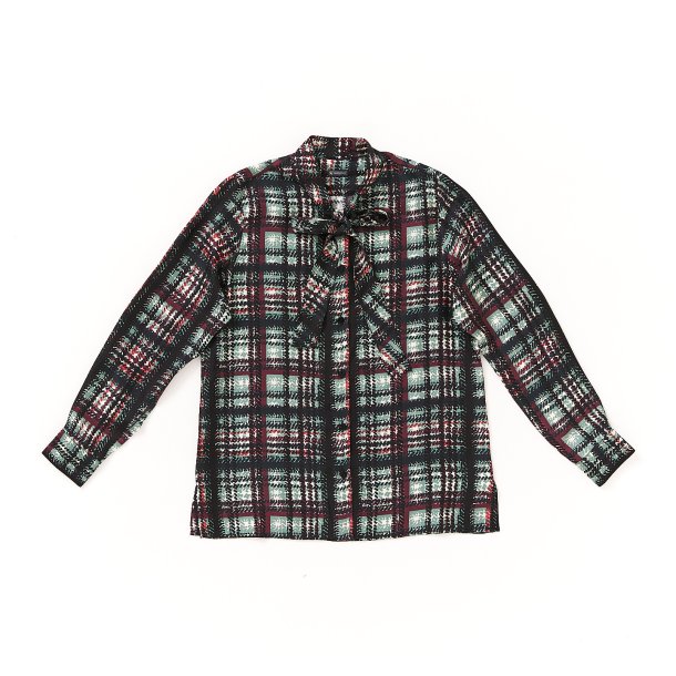  Silkeskjorte m. bindebnd aubergine