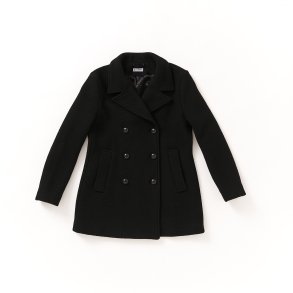  Frakke kort sort uld