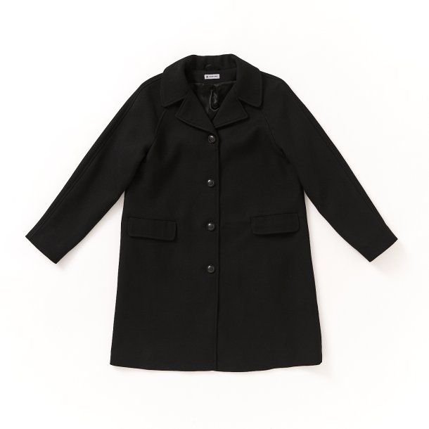  Frakke med raglan sort uld 