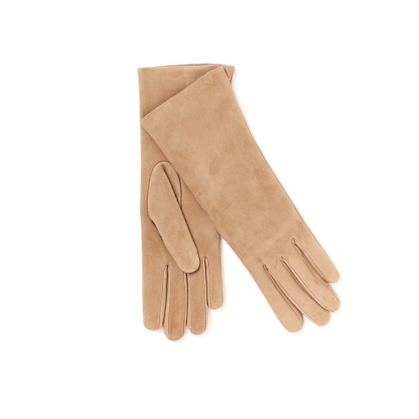   handsker sand ruskind med cashmere foer