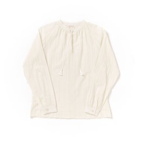 Bluse med kvast porceln hvid