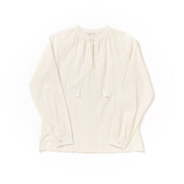 Bluse med kvast porceln hvid