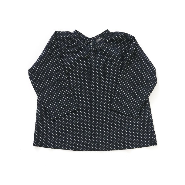   Bluse japanske prikker marine/kaki