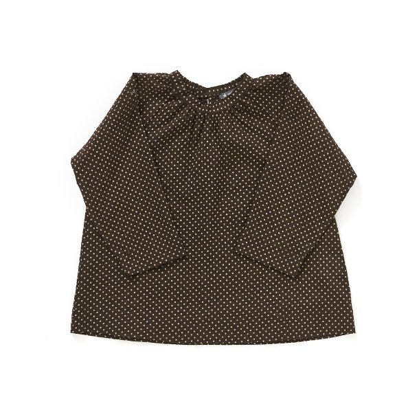  Bluse japanske prikker brun/beige