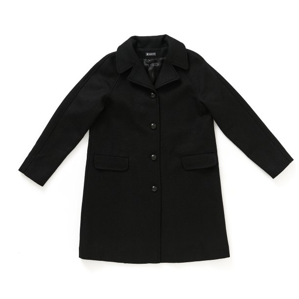   Frakke med raglan sort uld mohair