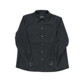 Skjorte japansk bomuld marine med kaki prik