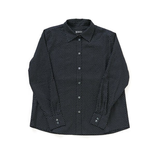 Skjorte japansk bomuld marine med kaki prik