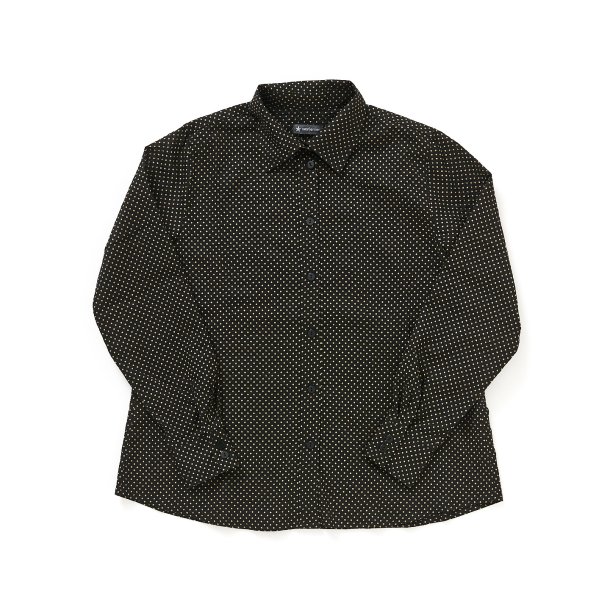 Skjorte japansk bomuld sort med beige prik