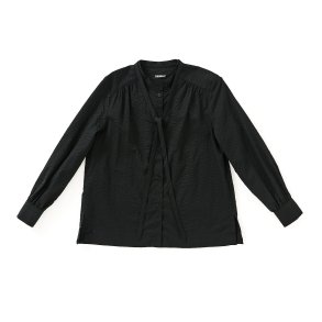  Skjortebluse med bindebnd sort