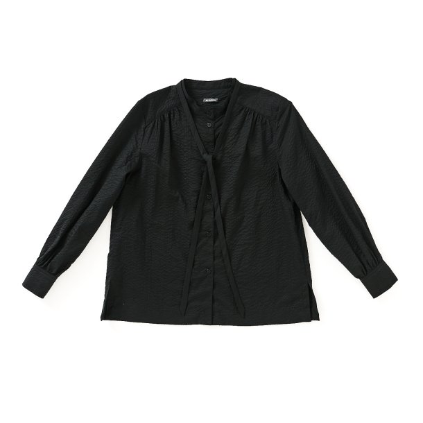  Skjortebluse med bindebnd sort