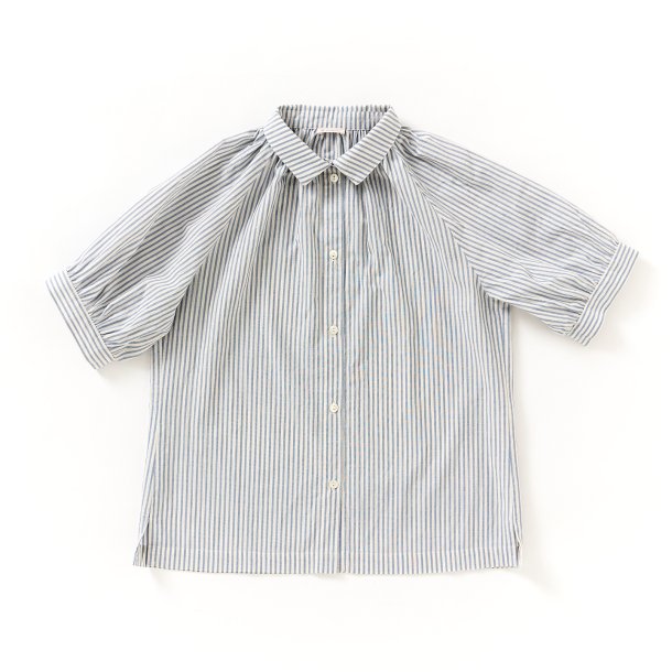   Sommerskjorte striber lys bl