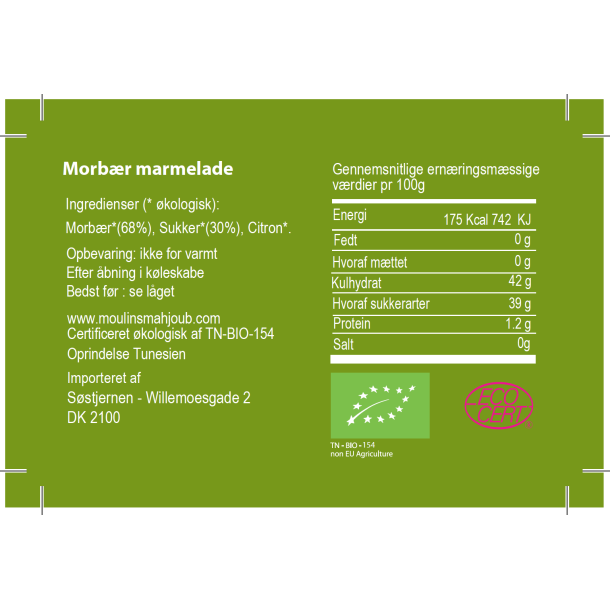 Organic Mulberry (Morb�r) jam 240 g