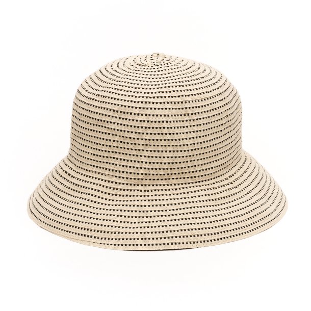 Sommerhat prikket ecru/sort