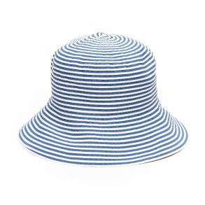 Sommerhat hvide/bl� striber
