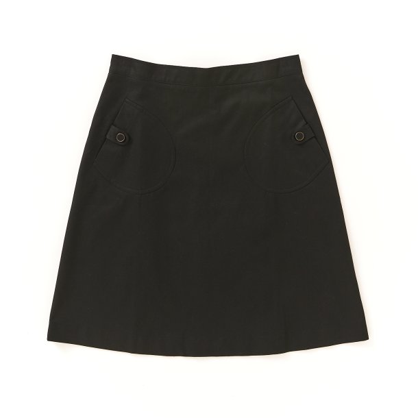  Nederdel med lomme + knap organic bomuld sort