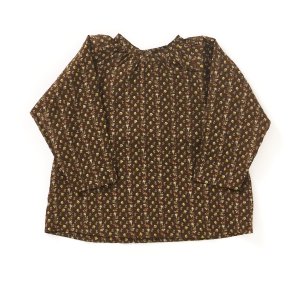   Bluse japanske blomster brun