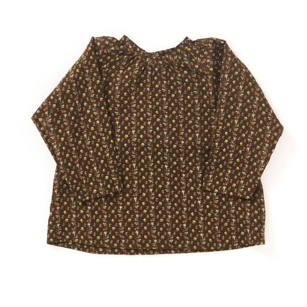   Bluse japanske blomster brun
