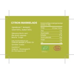 Organic lemon marmelade, 240 g
