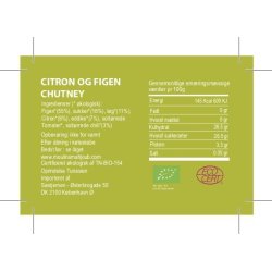Organic fig and lemon chutney, 210g