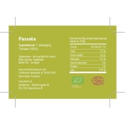 Organic Passata, tomato puree, 500 g