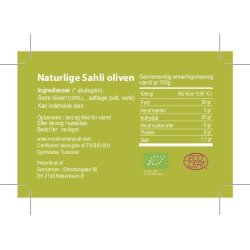 Organic Natural sahli olives, 130 g