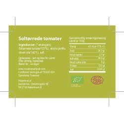 Organic sundried tomato in extra virgin olive oil, 200 g