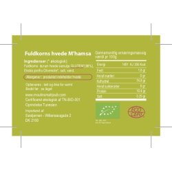 Organic M'hamsa couscous artisanal (Fuldkorn), 500 g         (PerleCouscous)