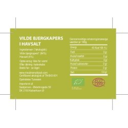 Organic wild mountain capers in sea salt, 100g